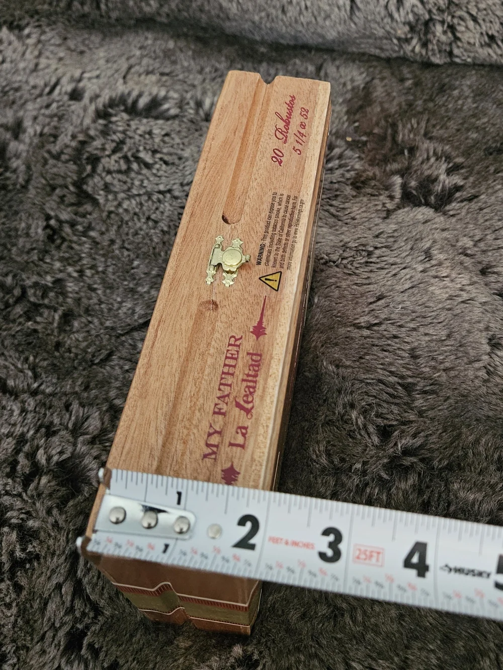 Wooden Decorative Storage Box with Red Interior Label